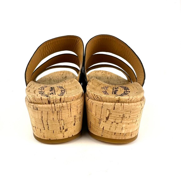 Kork-Ease Menzie Banded Wedge Cork Slide Sandals Black Leather NWOB Size 10M - Picture 7 of 12